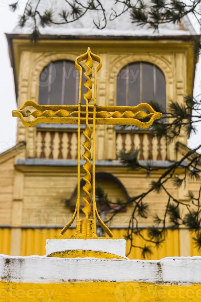 giallo di legno ortodossa Chiesa foto