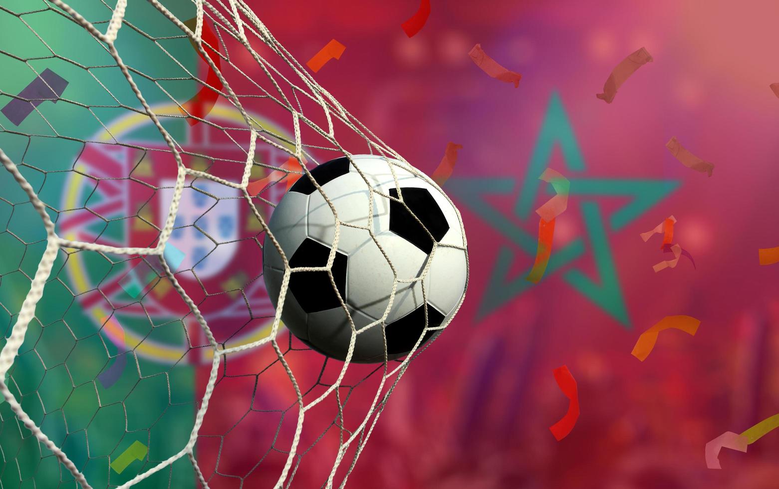calcio tazza concorrenza fra il nazionale Marocco e nazionale portoghese. foto