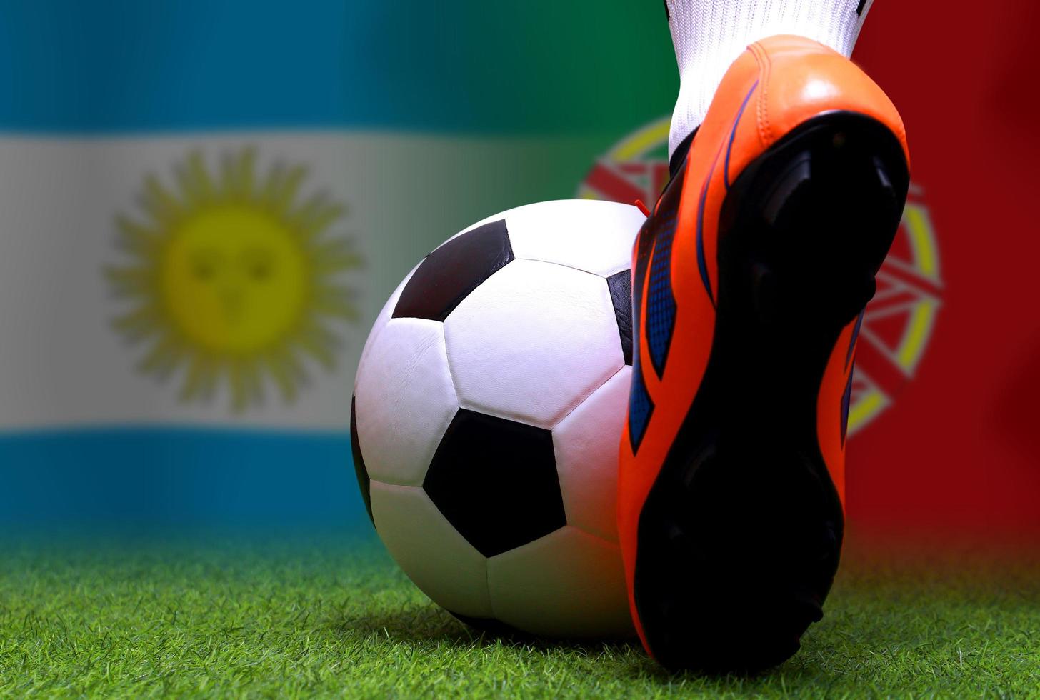 calcio tazza concorrenza fra il nazionale argentino e nazionale portoghese. foto