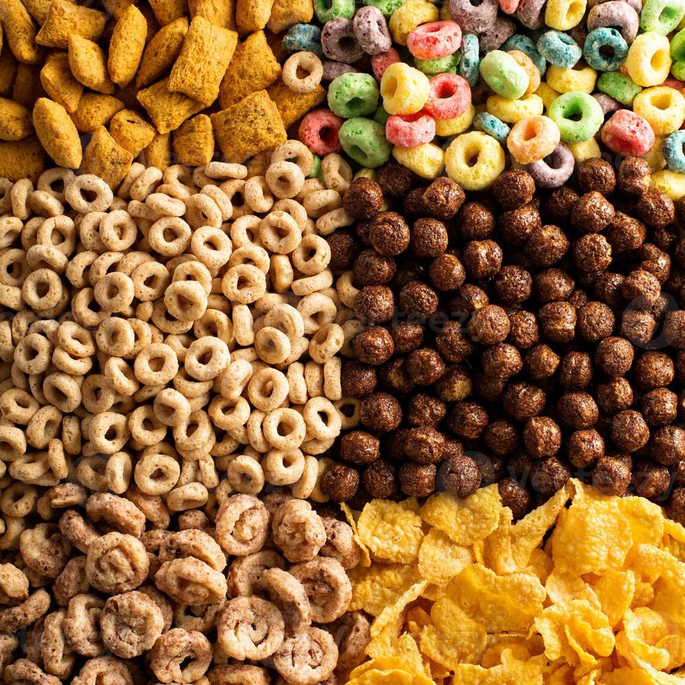 varietà di freddo cereali alto foto