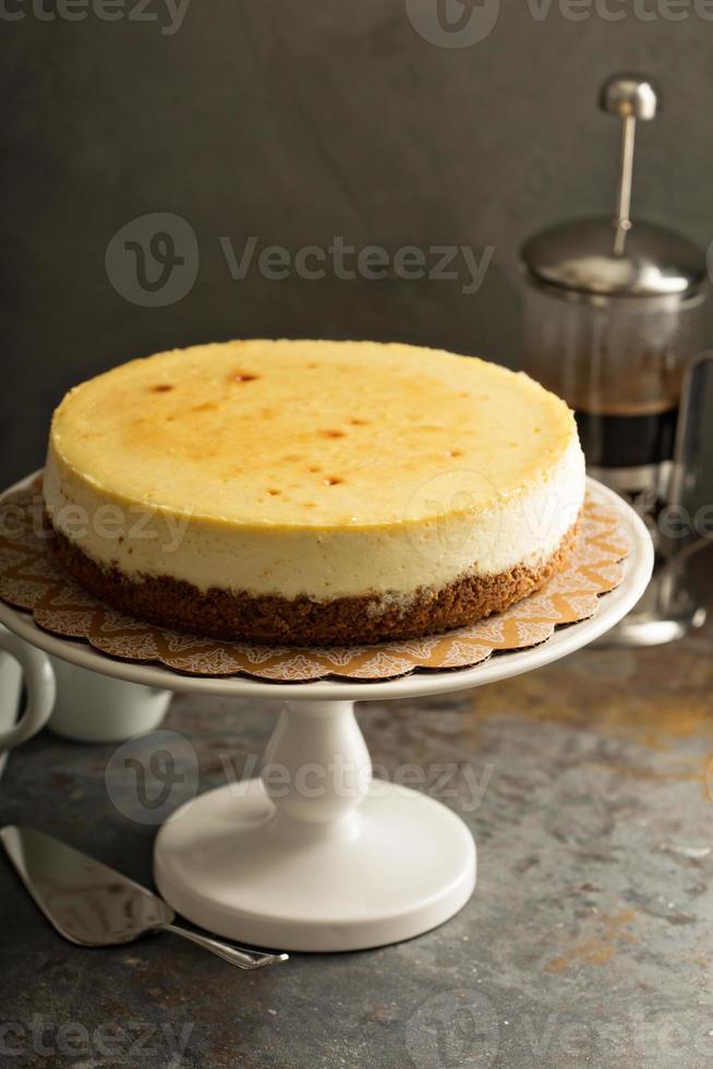 nuovo York torta di formaggio su un' torta In piedi foto