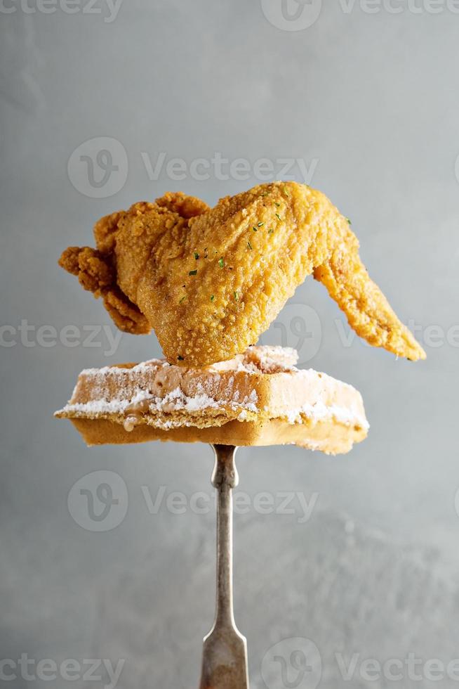 fritte pollo ala con un' cialda foto