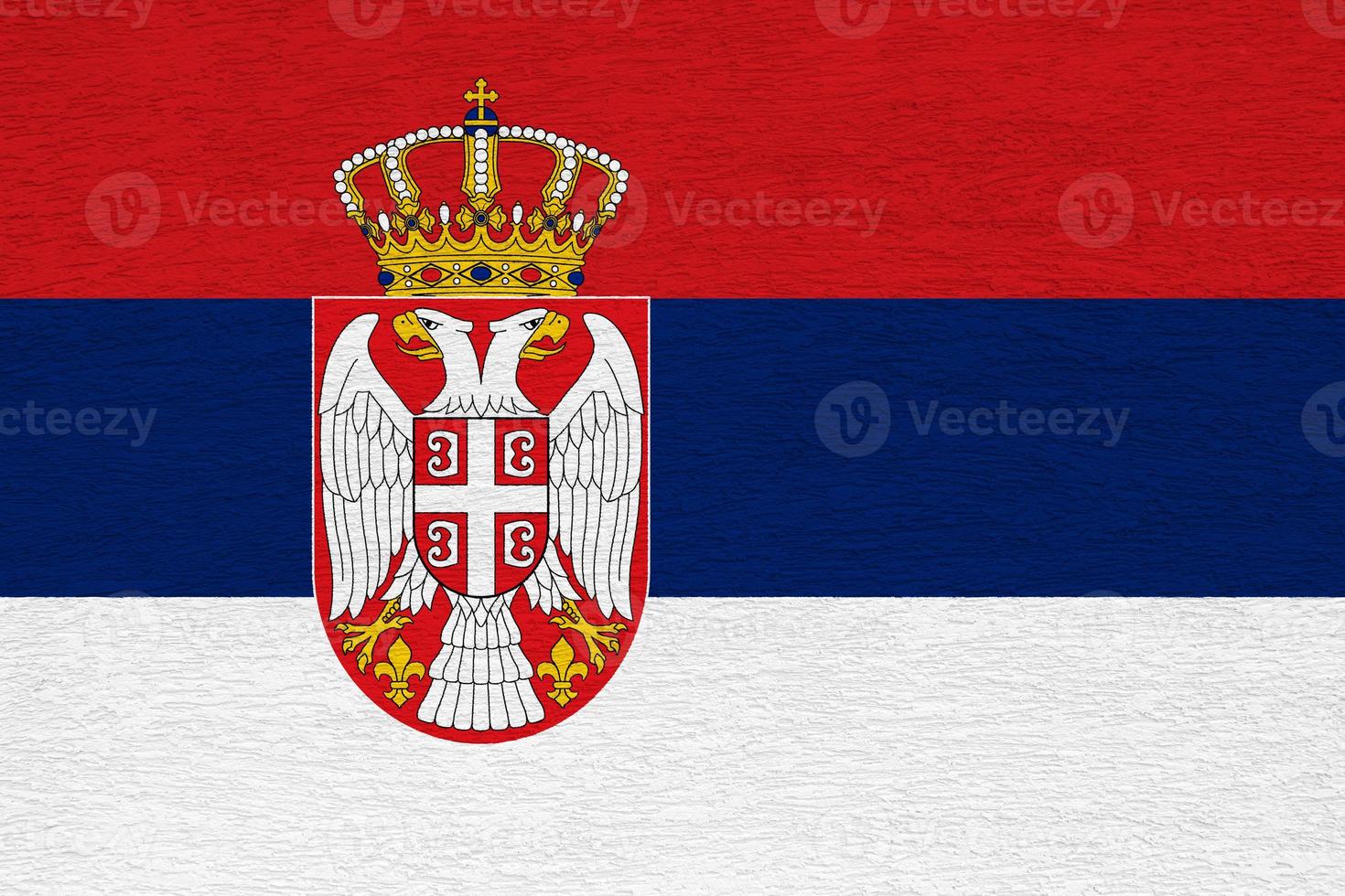 Serbia bandiera su un' strutturato sfondo. concetto collage. foto