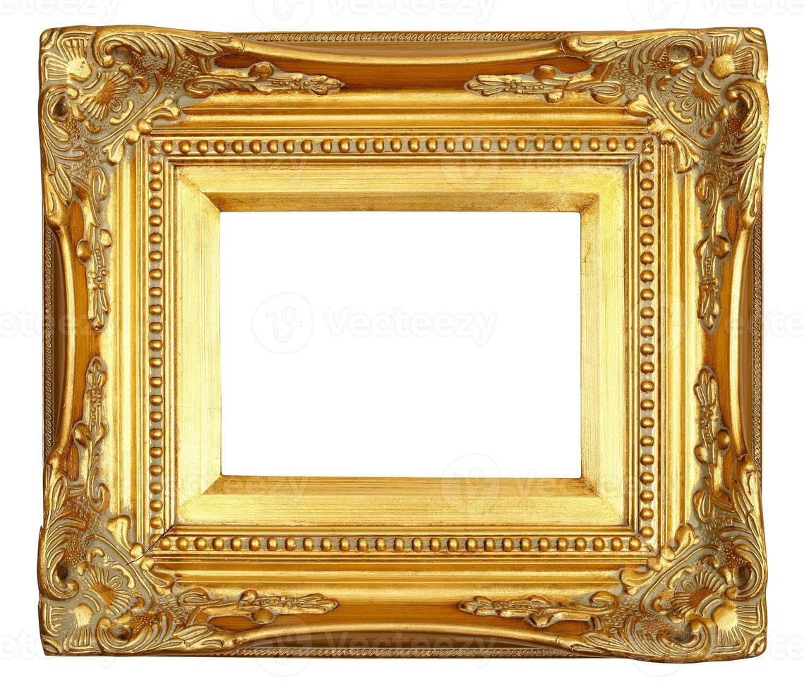 cornice oro su sfondo bianco foto