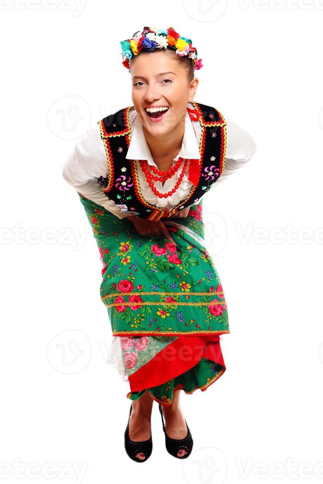 polacco ragazza nel un' tradizionale attrezzatura foto