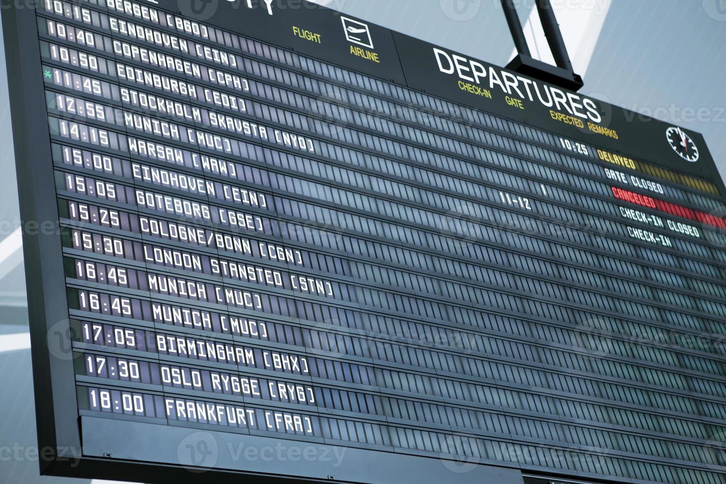 aeroporto partenza tavola dettaglio foto