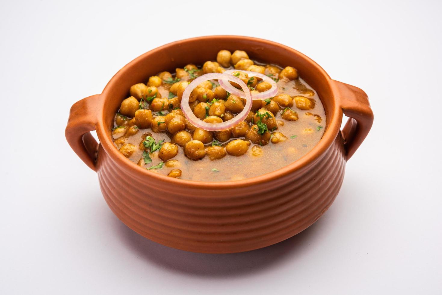 punjabi chana masala o buco masala, è un autentico nord indiano stile curry fatto con Ceci foto