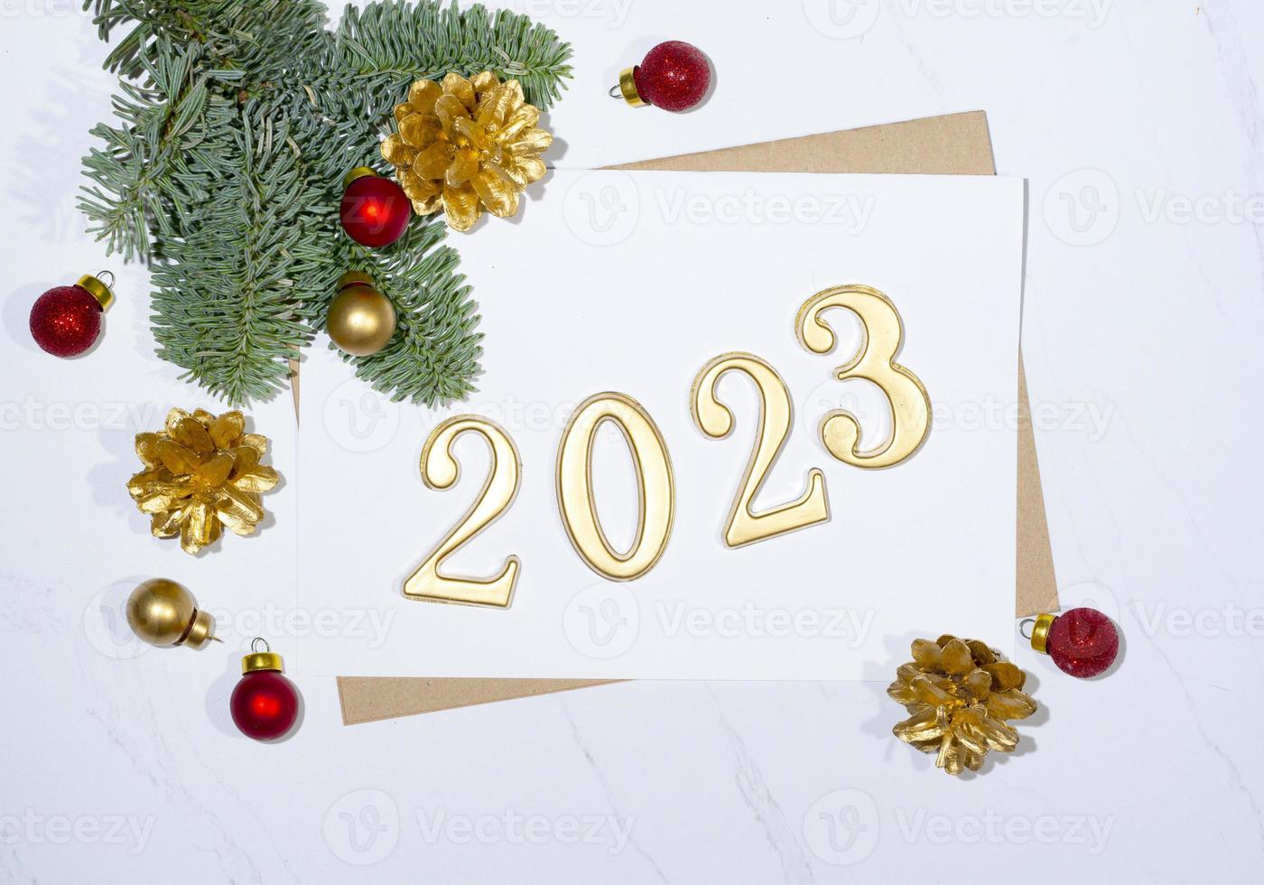 carta festiva di capodanno 2023 foto