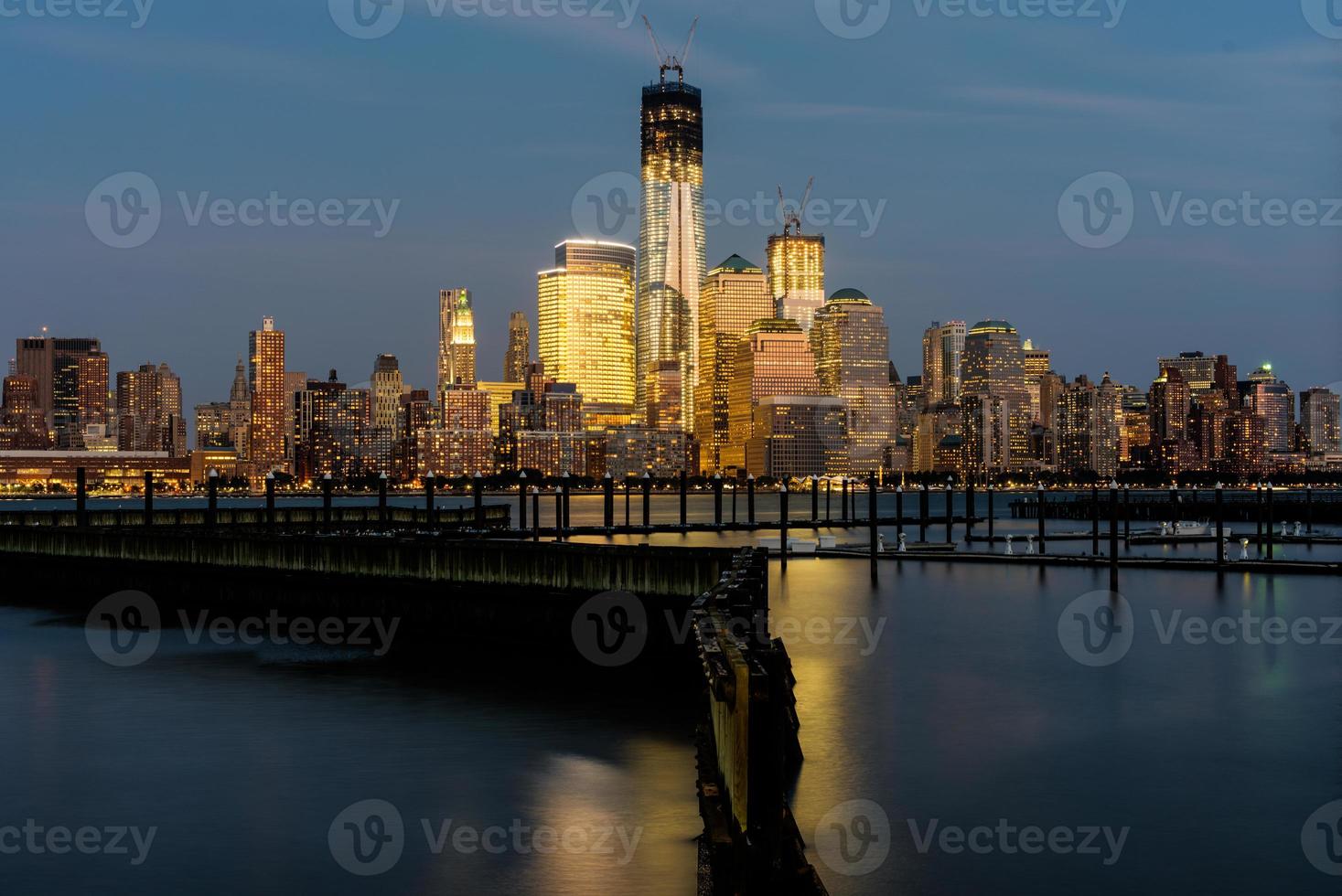 Visualizza di inferiore Manhattan a partire dal nuovo maglia a tramonto. foto