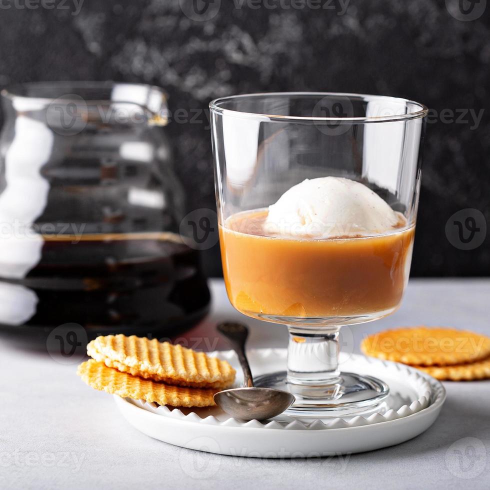 caffè con vaniglia ghiaccio crema foto
