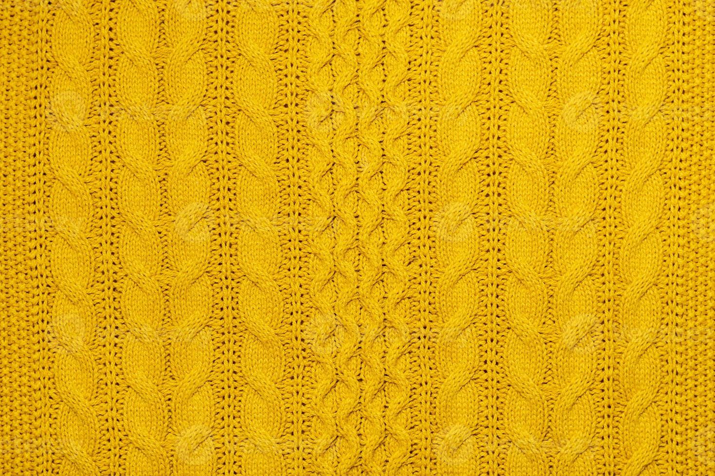 luminosa giallo macro foto di strutturato maglia e maglieria di maglione o felpa. modello e sfondo per moda caldo autunno concetto