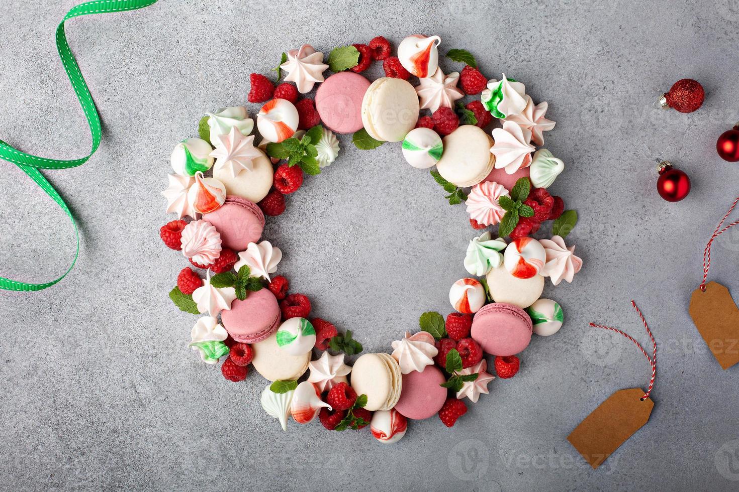 Natale dolce idea, macarons ghirlanda foto