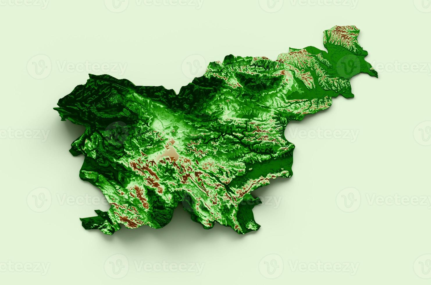 slovenia topografica carta geografica 3d realistico carta geografica colore 3d illustrazione foto