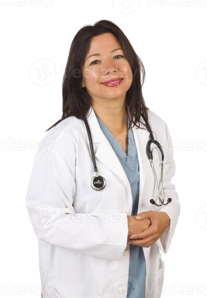 attraente ispanico medico o infermiera foto