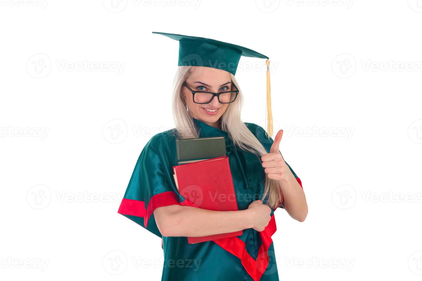 Università alunno nel il mantello foto