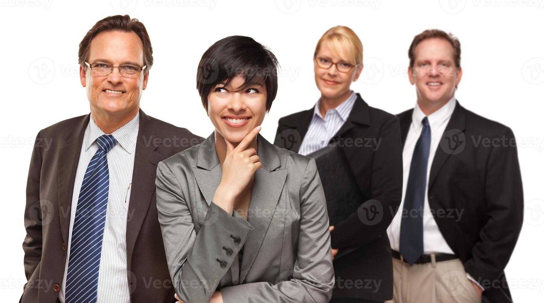 uomini d'affari e donne d'affari su bianca foto