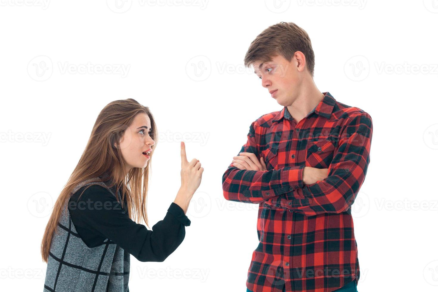 elegante coppia nel amore nel studio foto