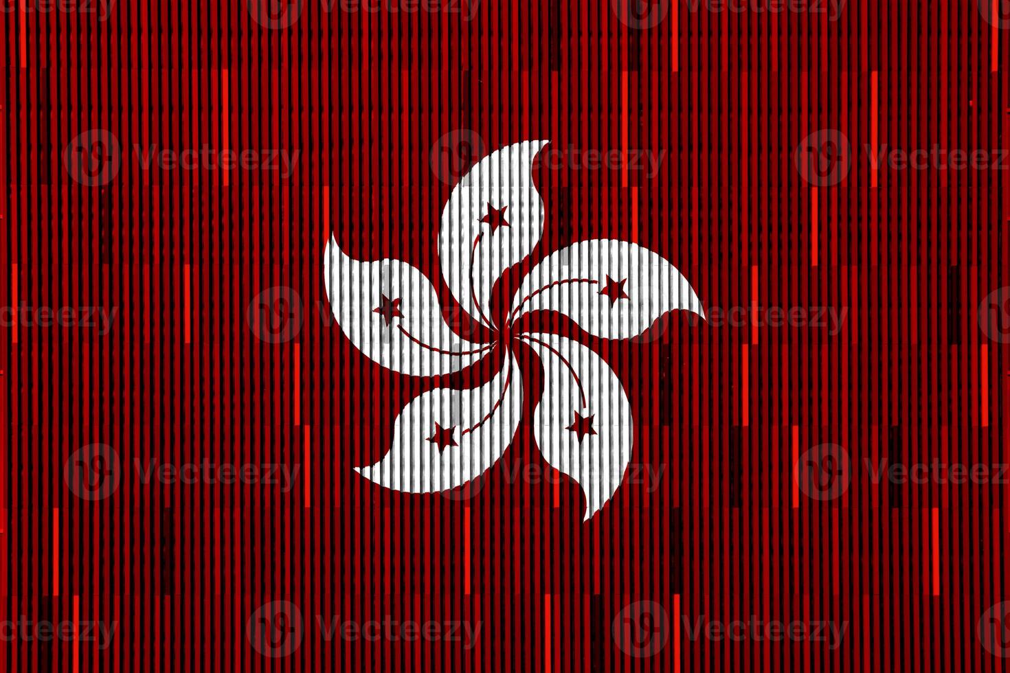 hong kong bandiera su un' strutturato sfondo. concetto collage. foto