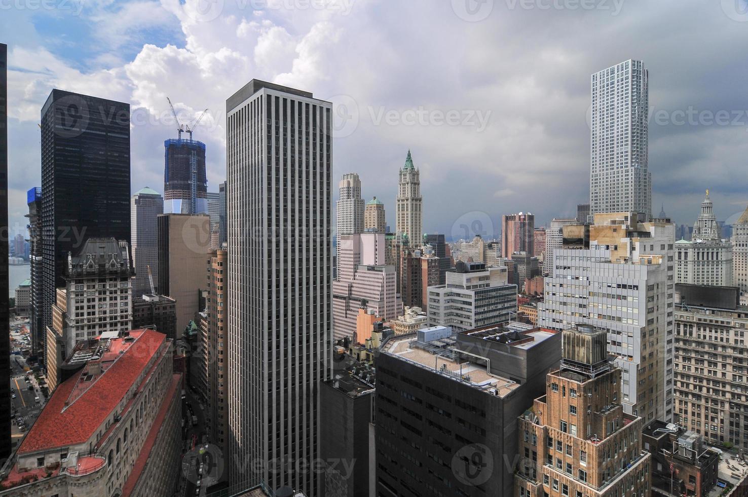 aereo Visualizza di il grattacieli di centro Manhattan nel nuovo York città. foto