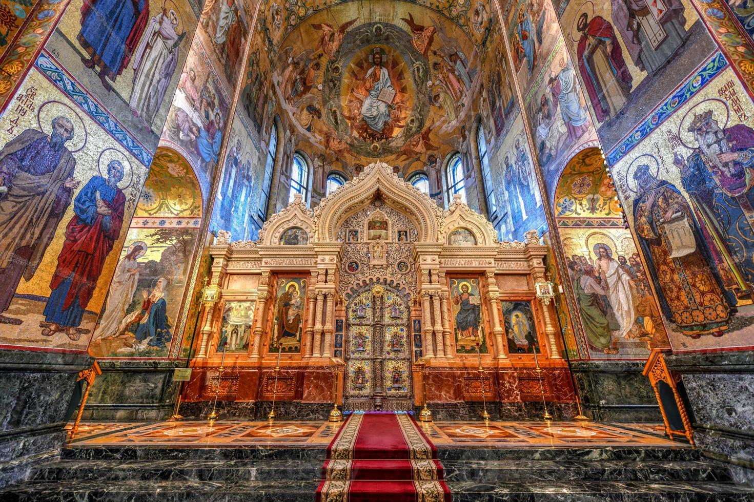 interno della chiesa del salvatore sul sangue versato in v. Pietroburgo, Russia foto