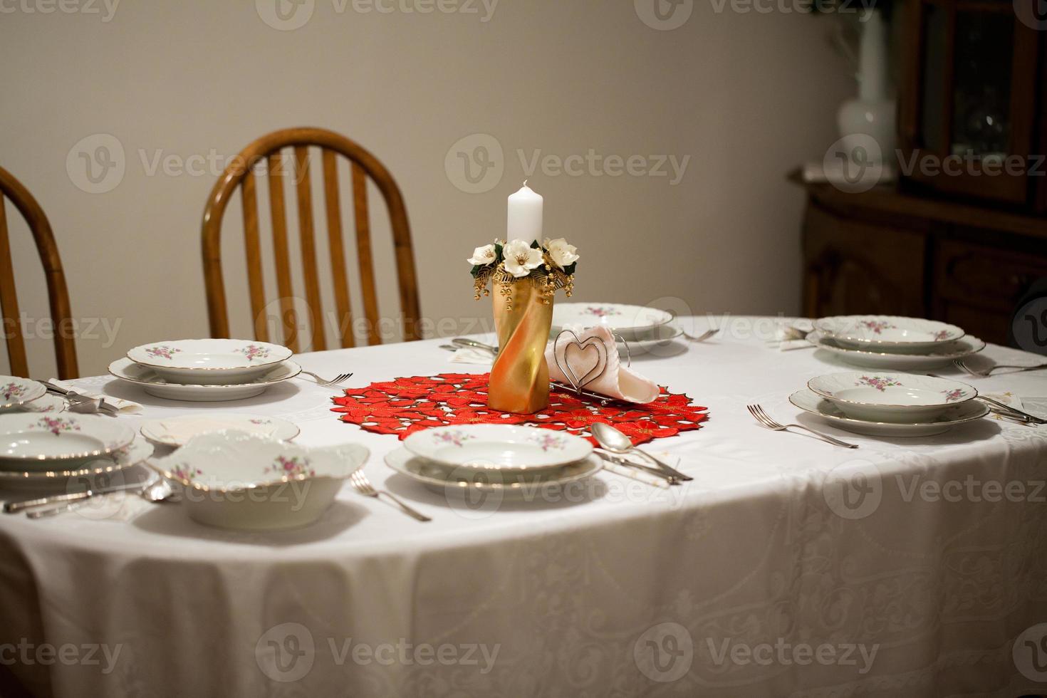 elegante Natale tavolo ambientazione foto