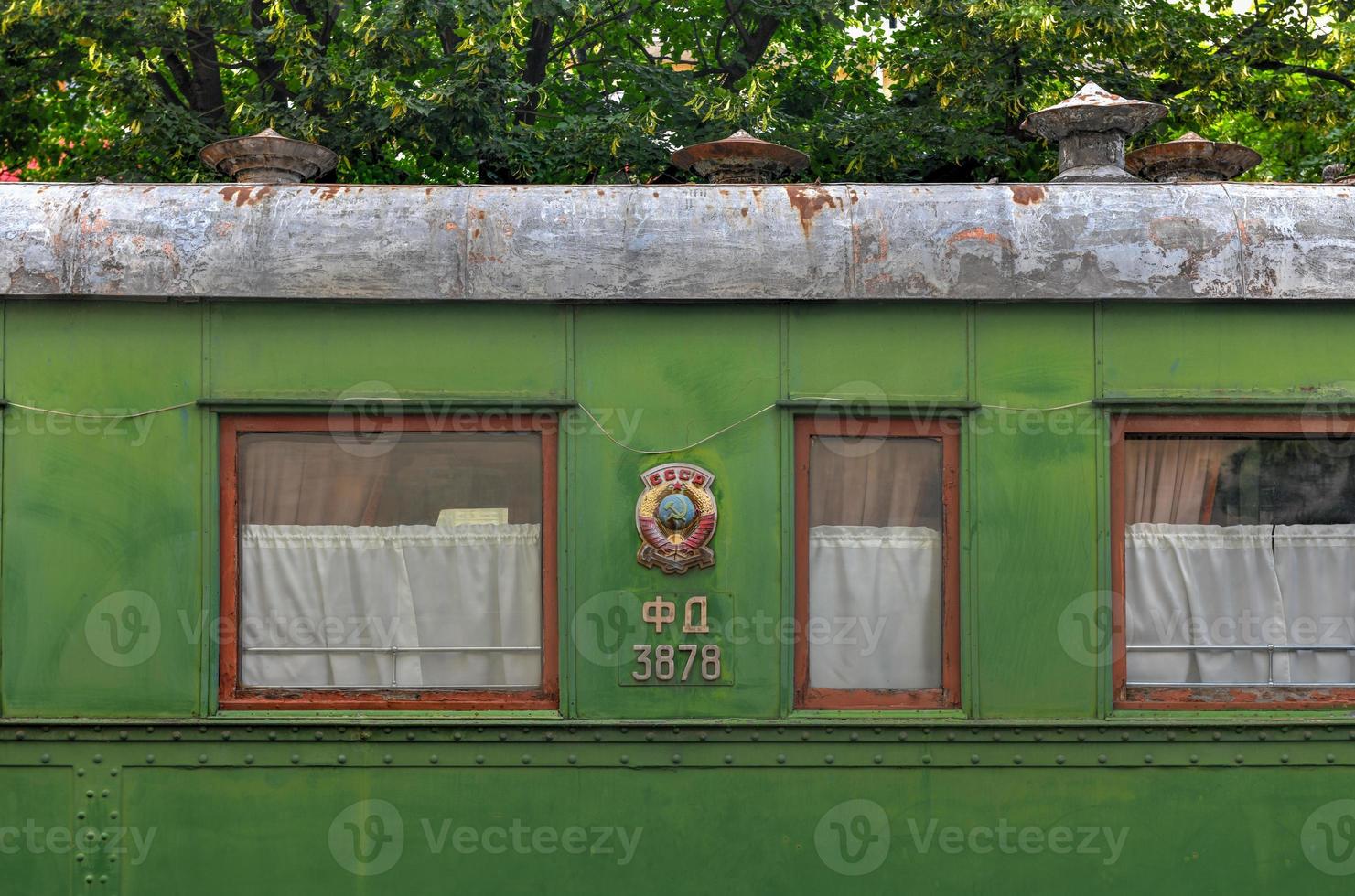 personale verde treno carro di dittatore Giuseppe stalin nel il suo luogo di nascita di gori, Georgia. foto