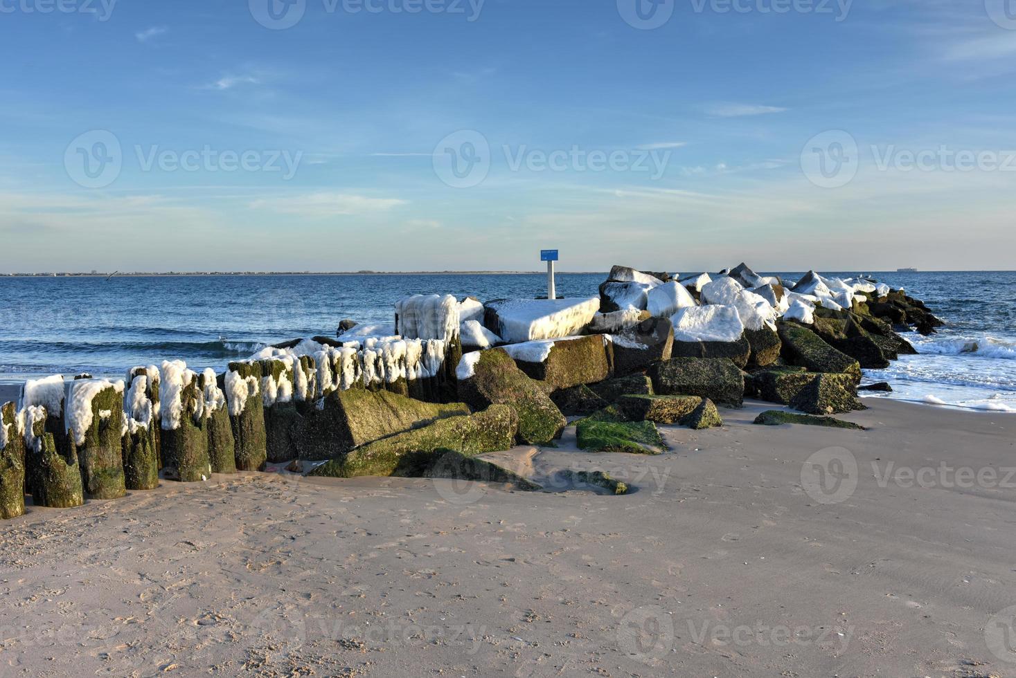 coney isola spiaggia, inverno foto