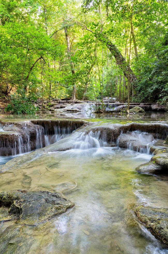 cascata di Erawan in Tailandia foto