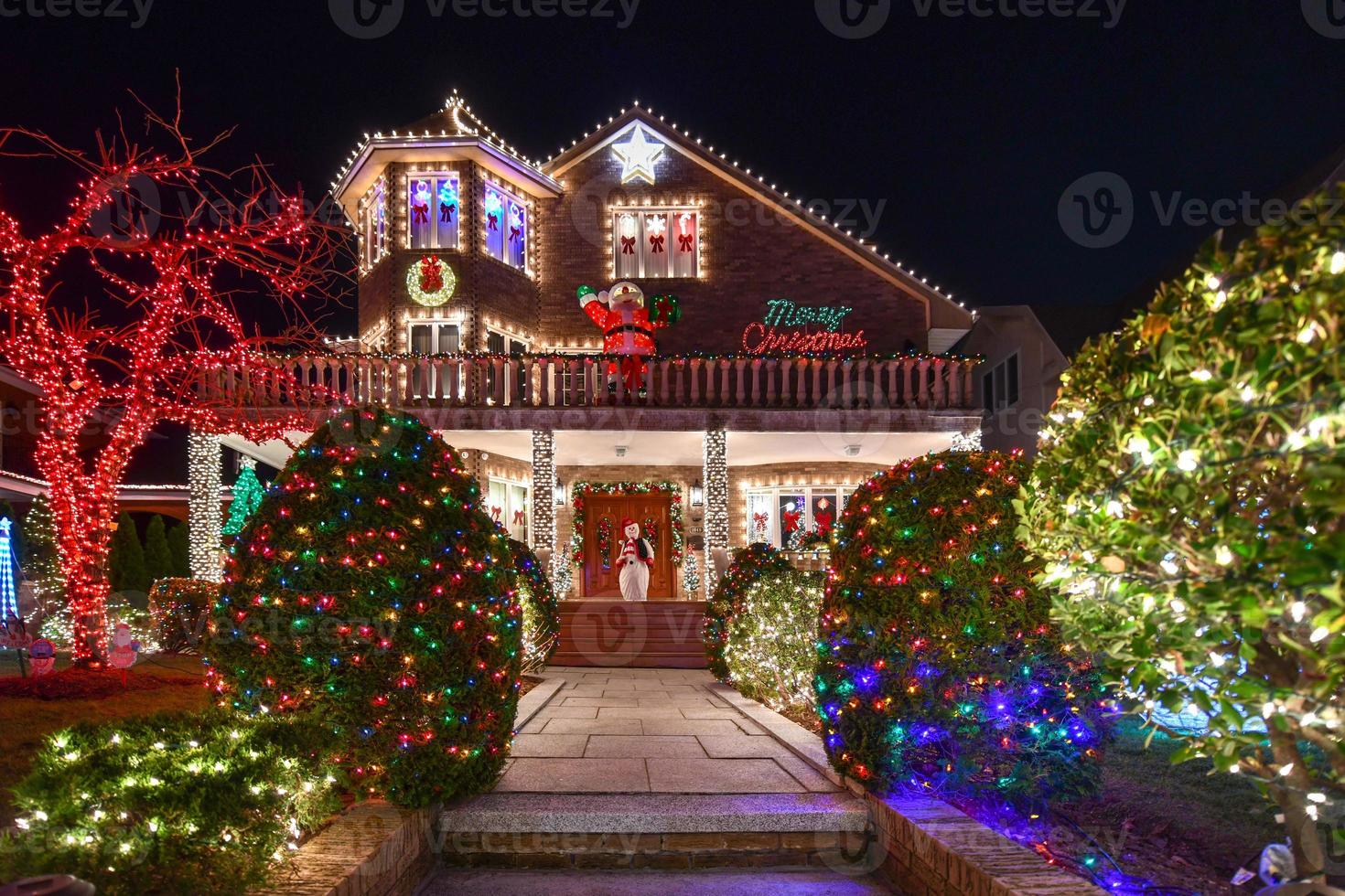 Natale decorazioni a notte foto