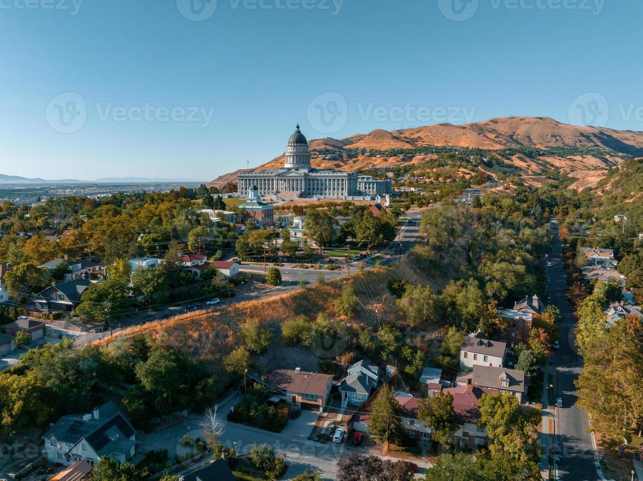 aereo panoramico Visualizza di il sale lago città Campidoglio edificio foto