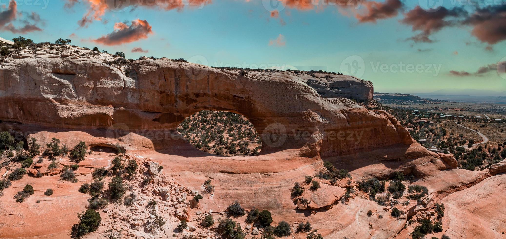 aereo Visualizza di il archi nazionale parco nel Arizona, Stati Uniti d'America. foto