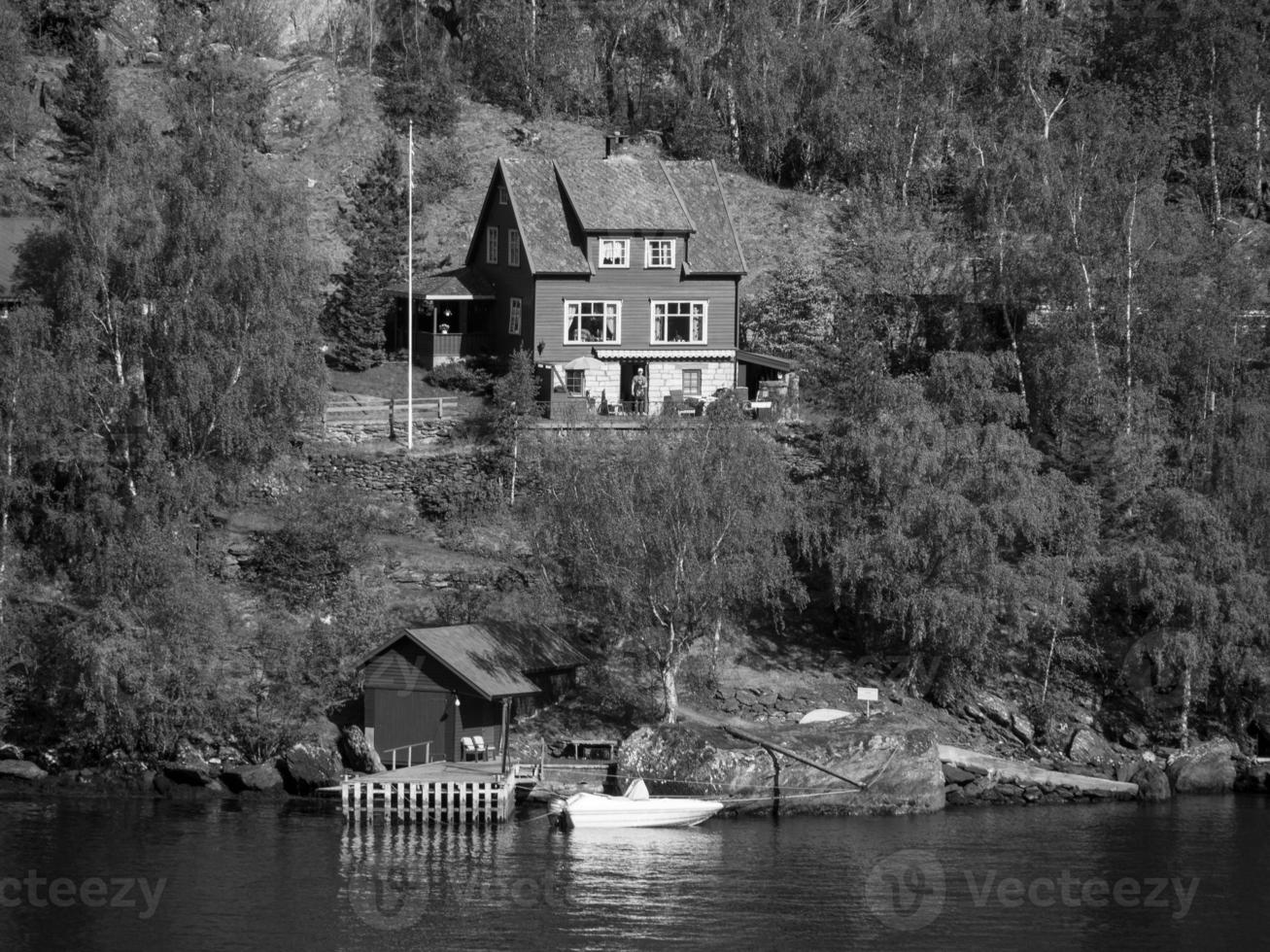 flam e l'aurlandsfjord in Norvegia foto