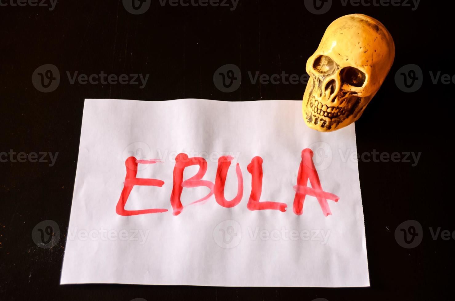 ebola virus scritto su carta foto