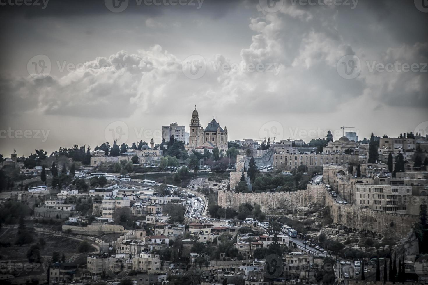 Gerusalemme, Israele un' panoramico Visualizza di il vecchio città a partire dal il montare di olive foto