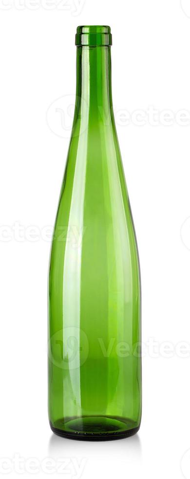 verde vuoto bottiglia per vino isolato su bianca sfondo foto