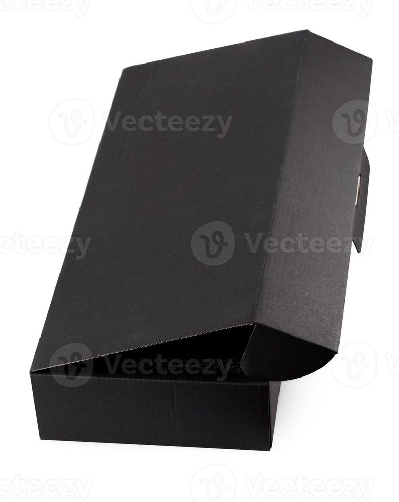 nero Aperto cartone scatola isolato su bianca sfondo foto