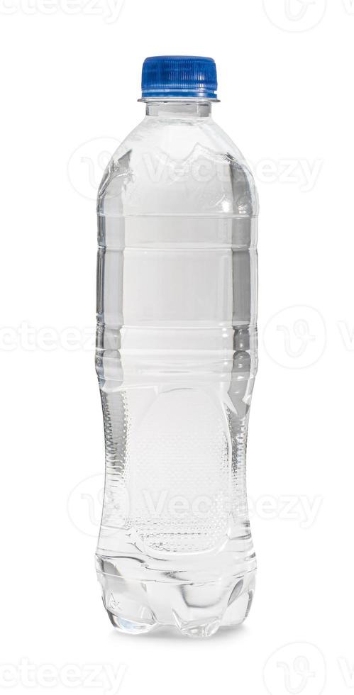 vuoto plastica bottiglia con un' coperchio isolato su un' bianca sfondo. foto