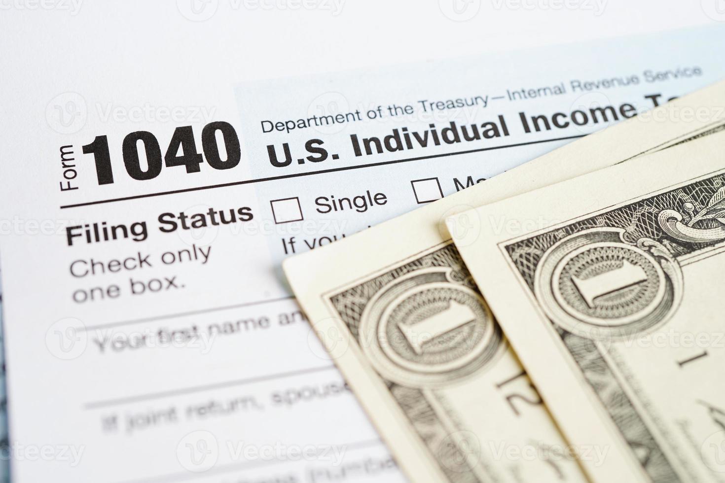 modulo fiscale 1040 us dichiarazione dei redditi individuale, concetto di finanza aziendale. foto