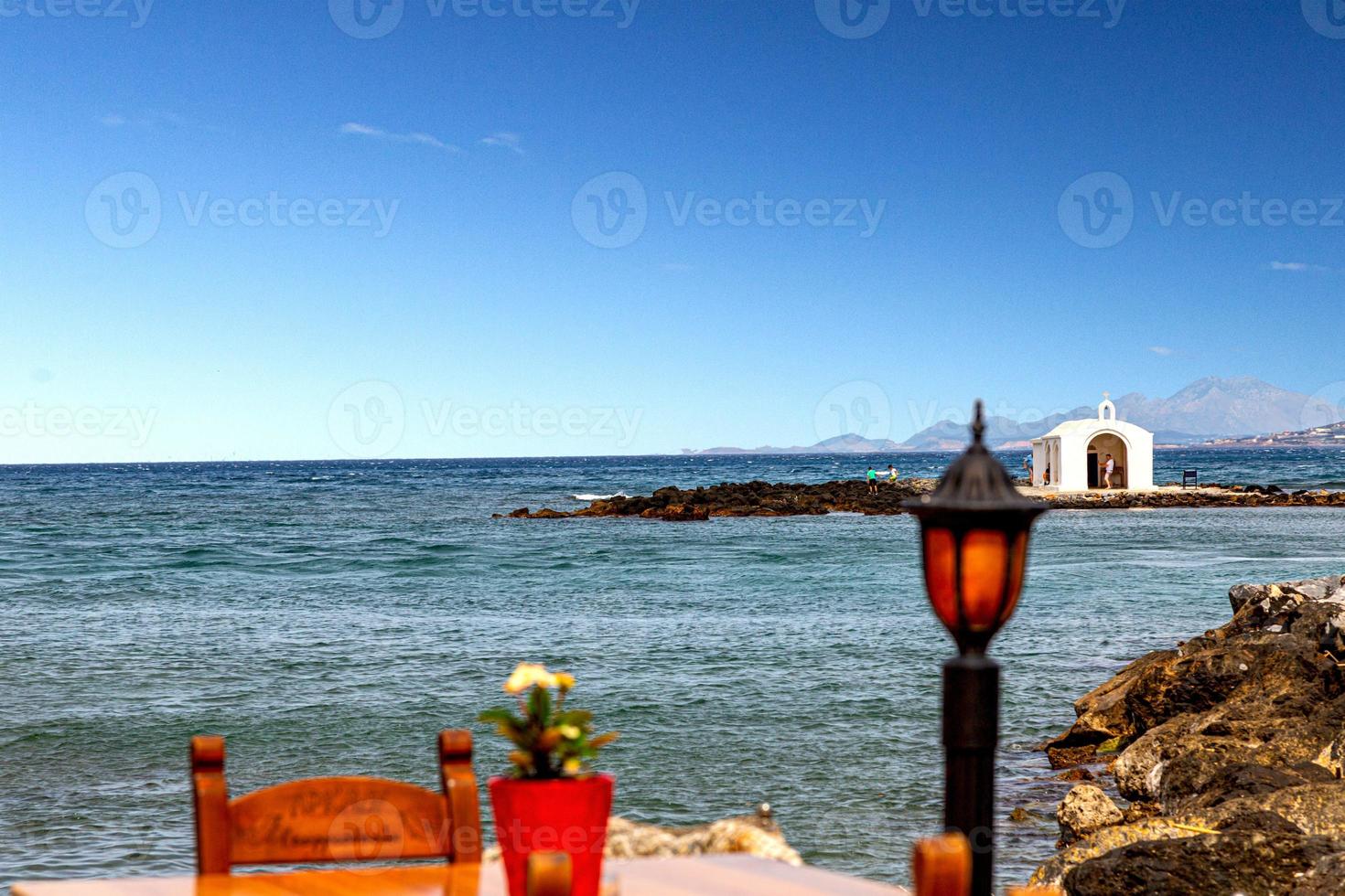 Visualizza su santo nicolas cappella nel georgioupolis su il isola di Creta durante giorno foto