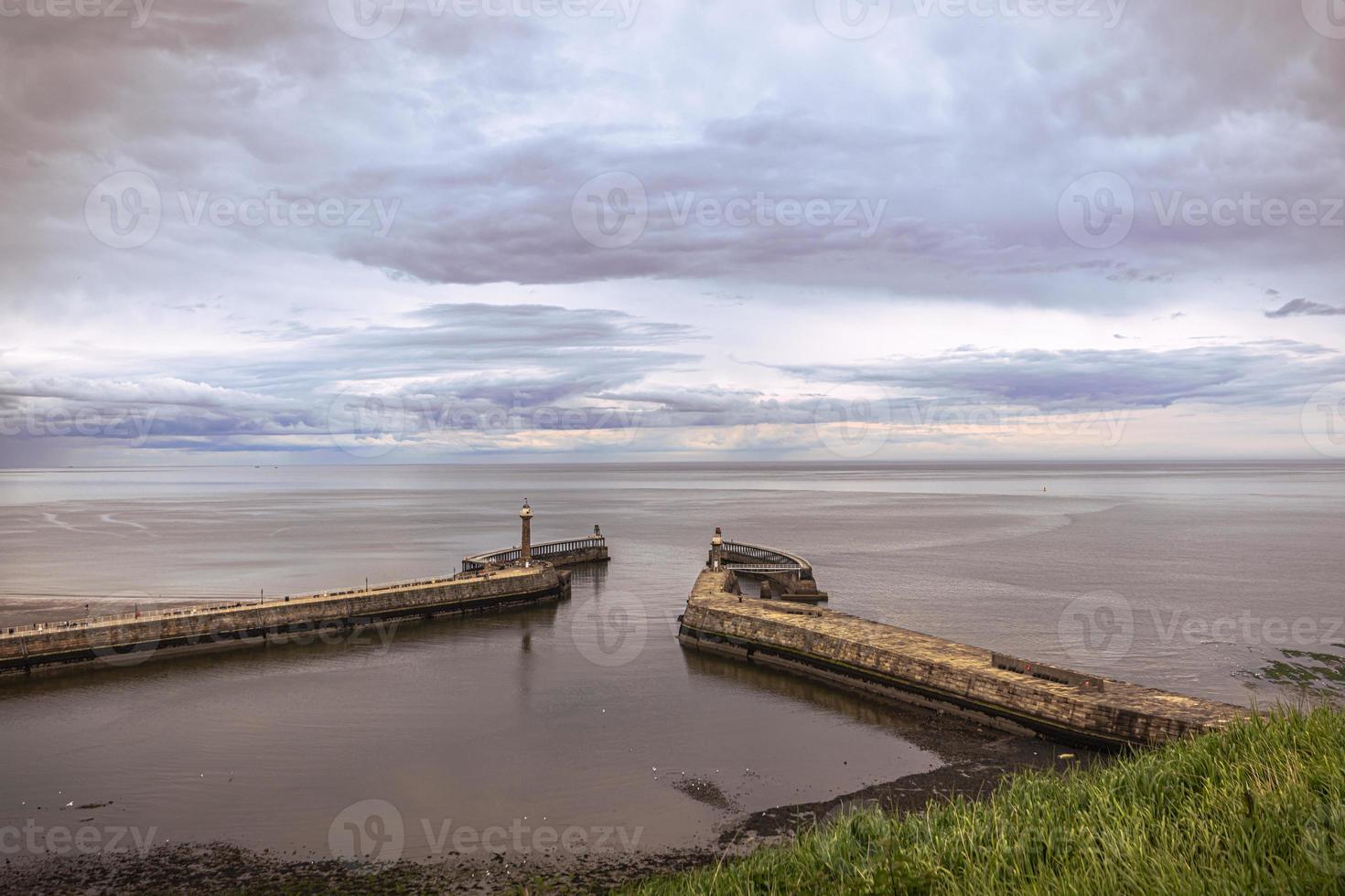 medievale cittadina di whitby, Inghilterra. foto