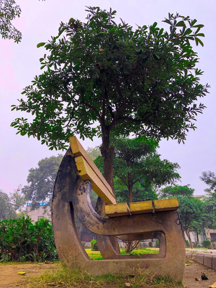 seduta sedia posto nel il parco sotto un' albero foto