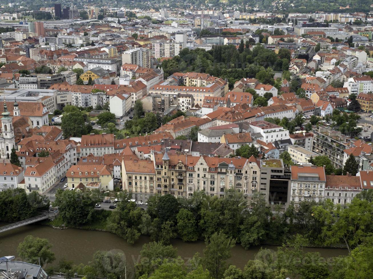 graz Austria aereo panorama a partire dal orologio Torre foto