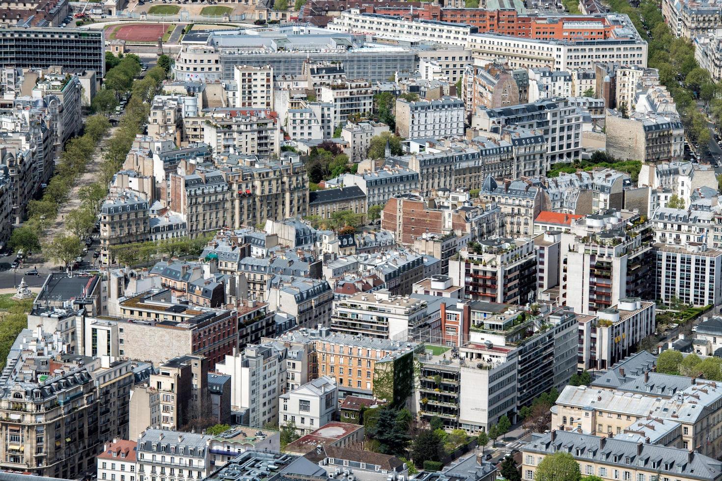 Parigi soleggiato blu cielo aereo Visualizza foto