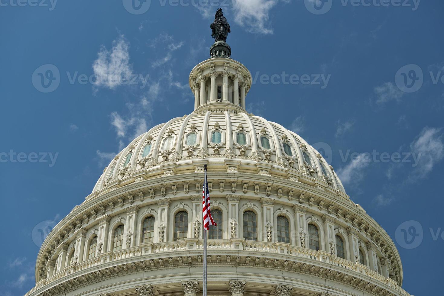 Washington dc Campidoglio dettaglio su nuvoloso cielo foto