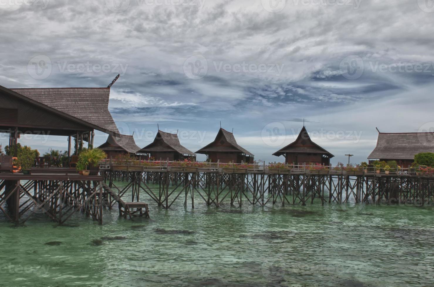 kapalai ricorrere Visualizza turchese tropicale Paradiso cristallo acqua Borneo Indonesia foto