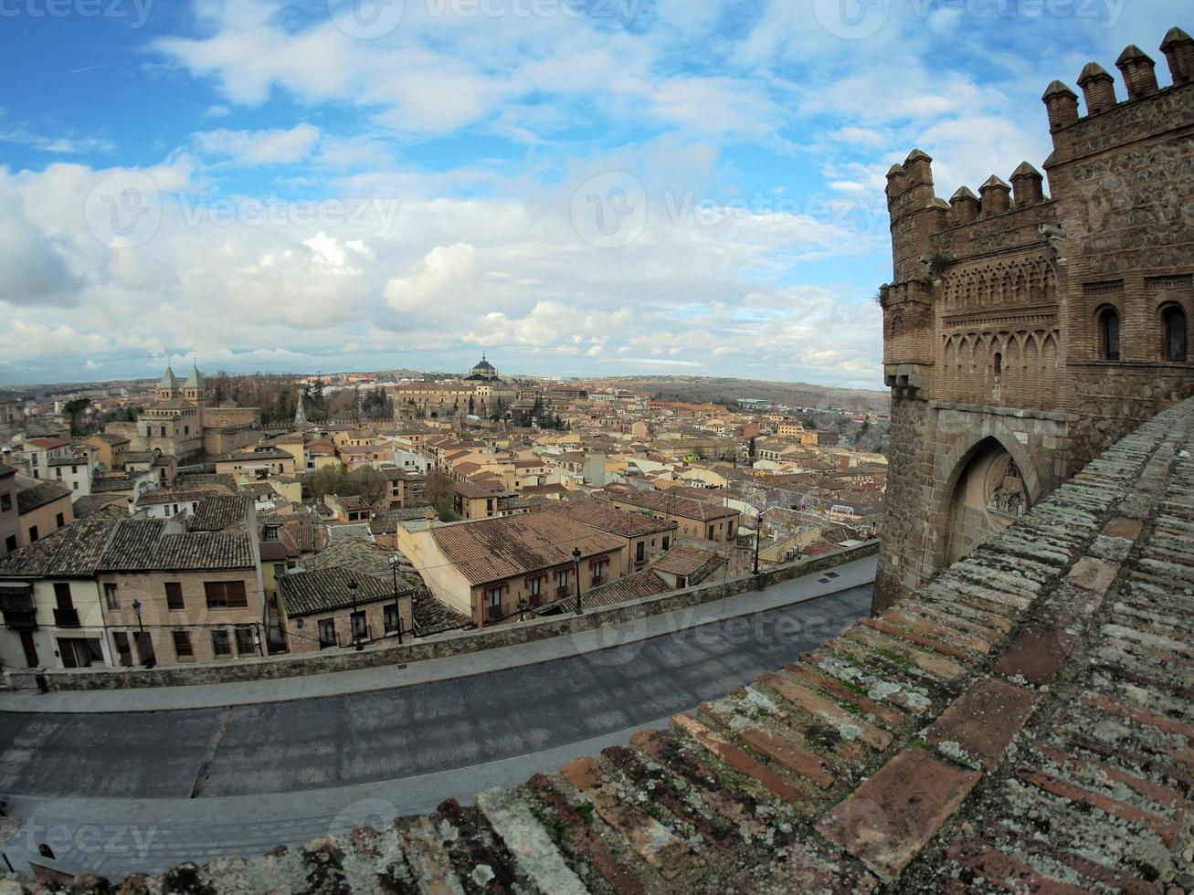 toledo aereo Visualizza di il medievale vecchio cittadina, Spagna foto