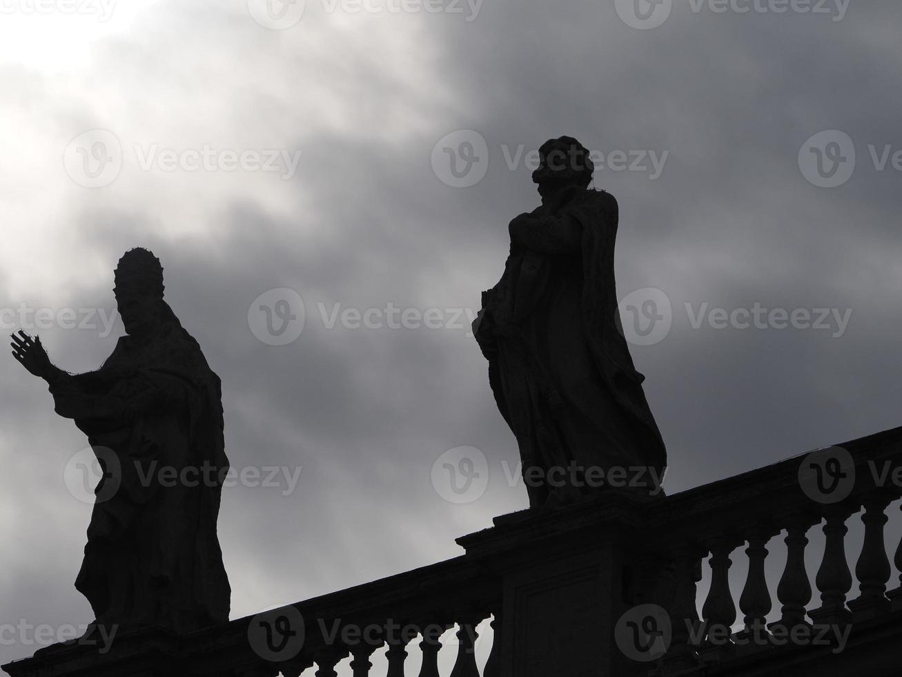 santo Peter basilica Roma Visualizza di statua dettaglio silhouette foto