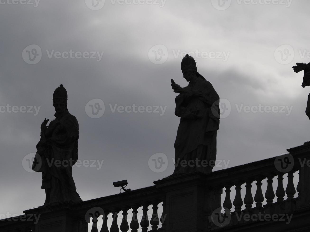 santo Peter basilica Roma Visualizza di statua dettaglio silhouette foto