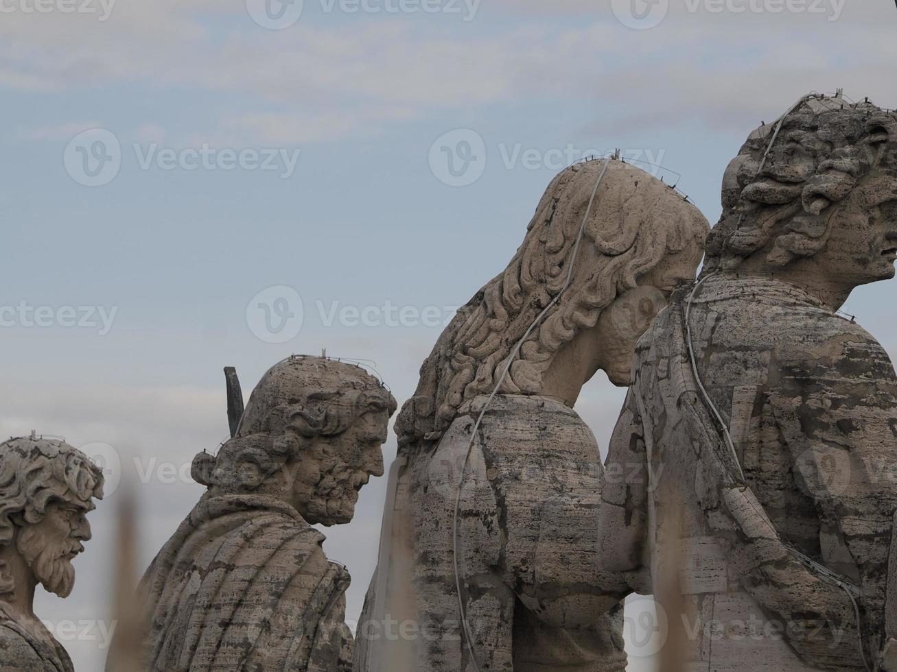 santo Peter basilica Roma Visualizza a partire dal tetto statua dettaglio foto