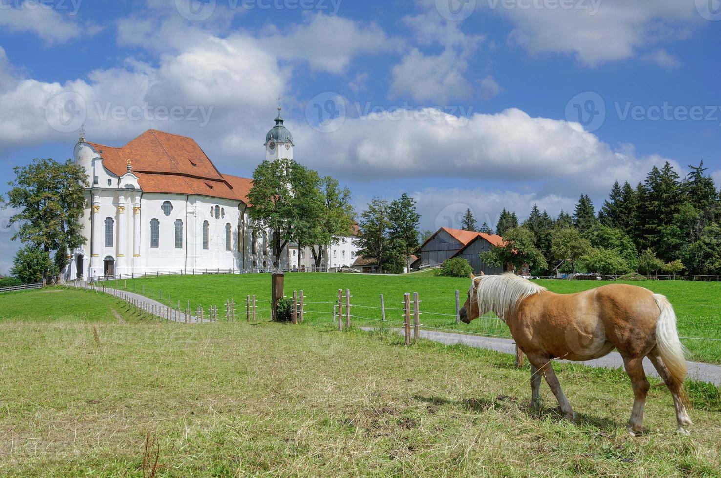 famoso Wieskirche Chiesa vicino per oberammergau,,steingaden,baviera,germania foto